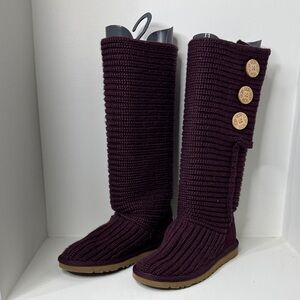 UGG Purple Knit Boots with Button Accents